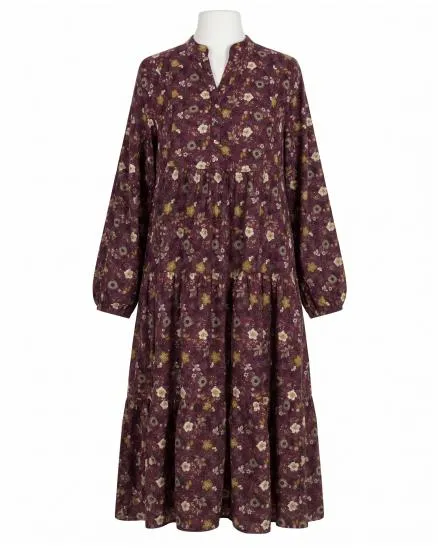 Kleid Blumenmuster in bordeaux von Made in Italy