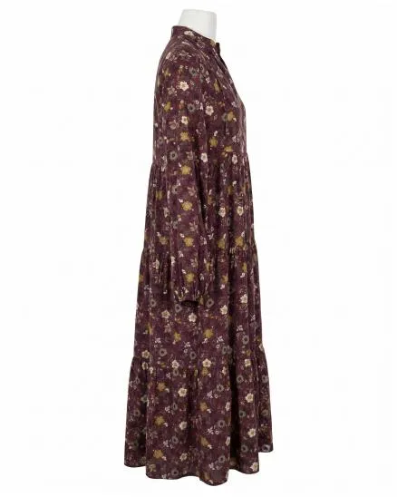 Kleid Blumenmuster in bordeaux von Made in Italy