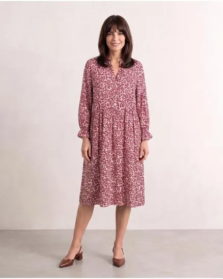 Kleid Blumenmuster in bordeaux von Made in Italy