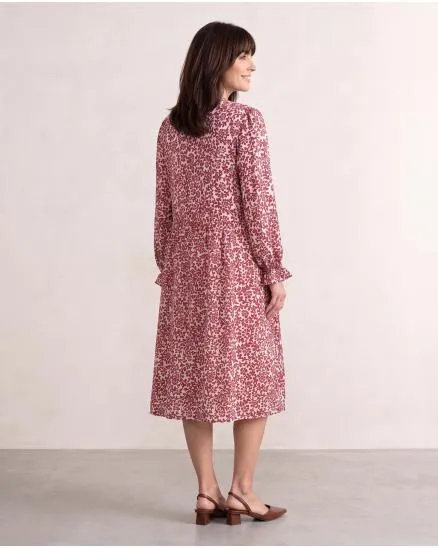 Kleid Blumenmuster in bordeaux von Made in Italy