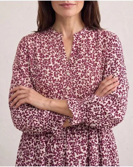 Kleid Blumenmuster in bordeaux von Made in Italy