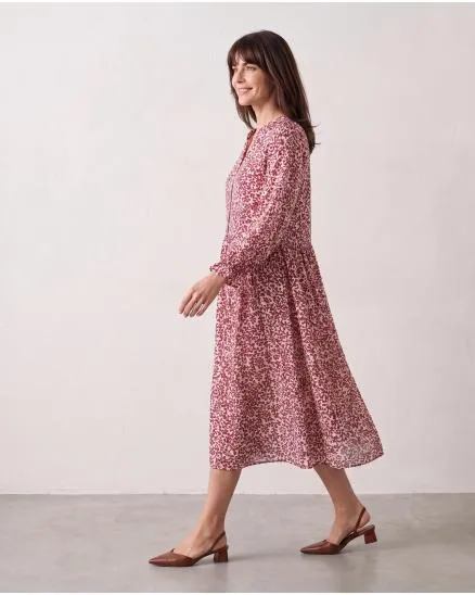 Kleid Blumenmuster in bordeaux von Made in Italy