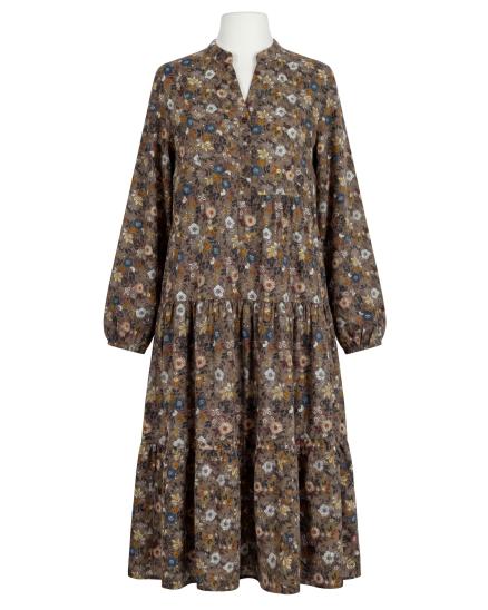 Kleid Blumenmuster in braun von Made in Italy