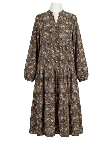 Kleid Blumenmuster in braun von Made in Italy