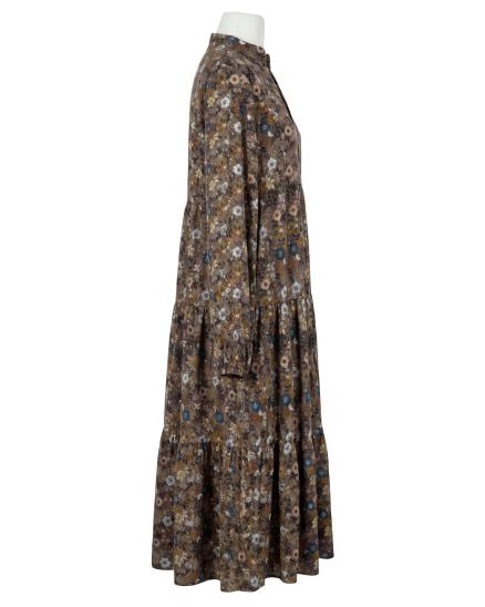 Kleid Blumenmuster in braun von Made in Italy