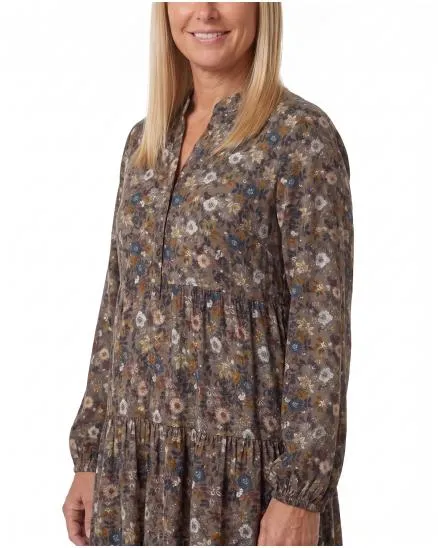Kleid Blumenmuster in braun von Made in Italy
