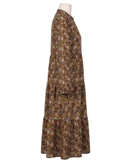 Kleid Blumenmuster in cognac von Made in Italy