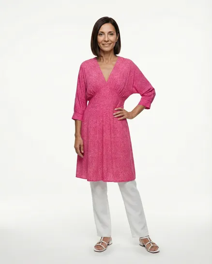 Kleid Blumenmuster in pink von Italia Moda