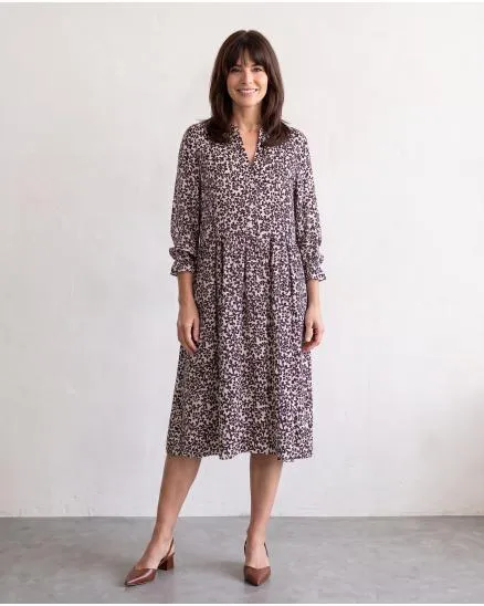 Kleid Blumenmuster in schwarz von Made in Italy
