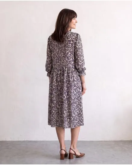 Kleid Blumenmuster in schwarz von Made in Italy