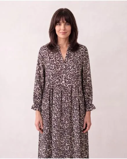 Kleid Blumenmuster in schwarz von Made in Italy
