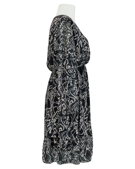 Kleid Chiffon in schwarz von Made in Italy