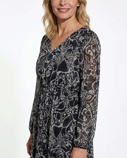 Kleid Chiffon in schwarz von Made in Italy