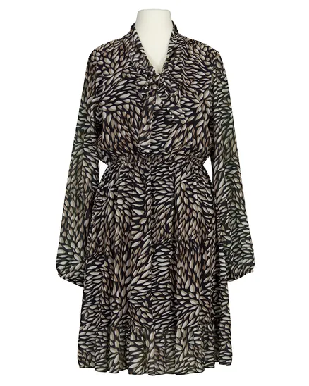 Kleid Chiffon mit Print in schwarz von New Collection