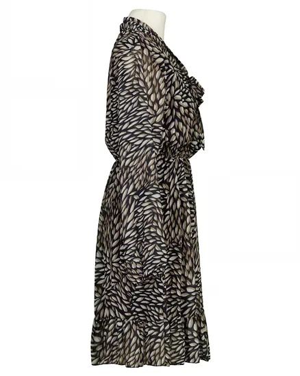 Kleid Chiffon mit Print in schwarz von New Collection
