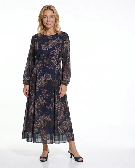 Kleid Cr�pe Chiffon in blau von Made in Italy