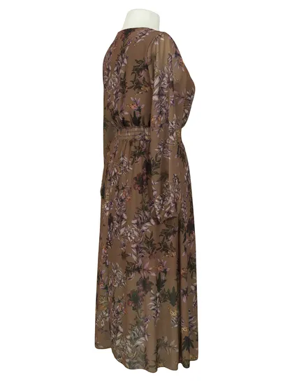 Kleid Cr�pe Chiffon in braun von Made in Italy
