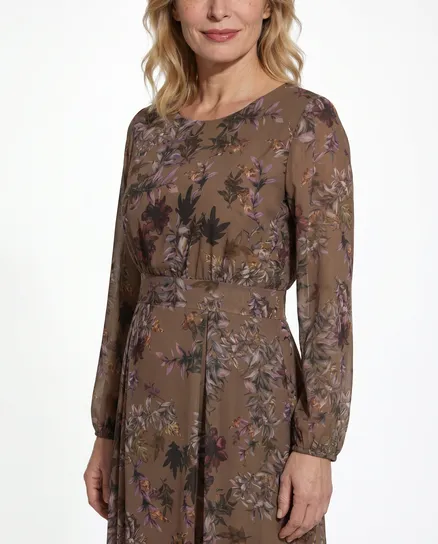Kleid Cr�pe Chiffon in braun von Made in Italy