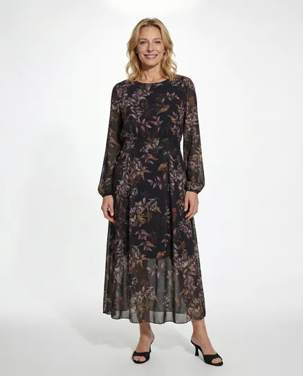 Kleid Cr�pe Chiffon in schwarz von Made in Italy
