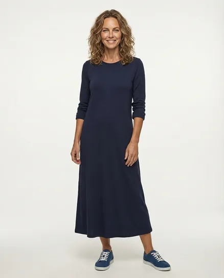 Kleid Feinstrick in blau von Made in Italy