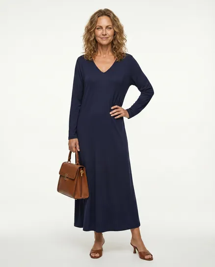 Kleid Feinstrick in blau von Made in Italy