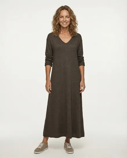 Kleid Feinstrick in braun von Made in Italy