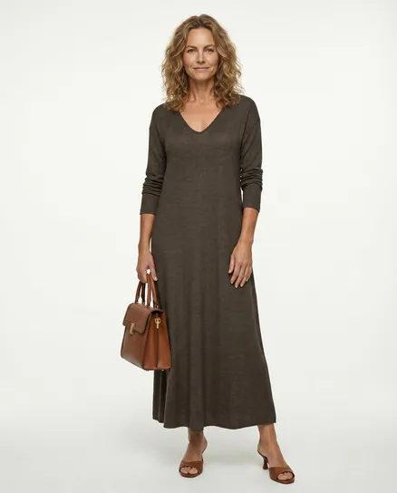 Kleid Feinstrick in braun von Made in Italy