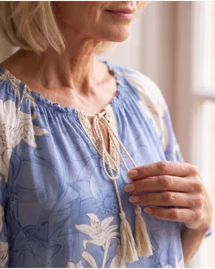 Kleid Floral in blau von Made in Italy