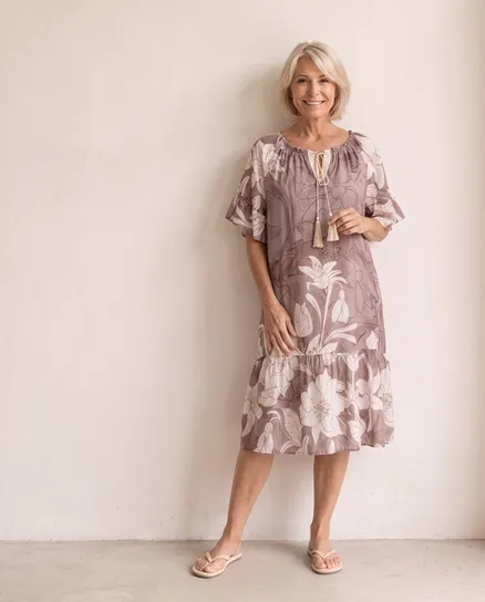 Kleid Floral in braun von Made in Italy
