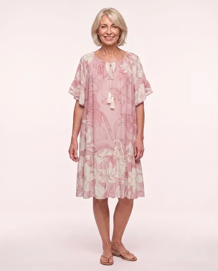 Kleid Floral in rosa von Made in Italy