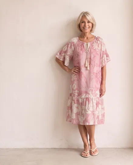 Kleid Floral in rosa von Made in Italy