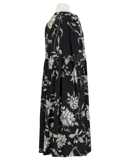 Kleid Floral Baumwolle in schwarz von Wendy