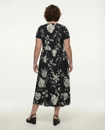 Kleid Floral Baumwolle in schwarz von Wendy
