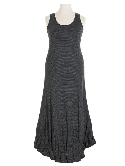 Jerseykleid lang in schwarz wei� von FASHION