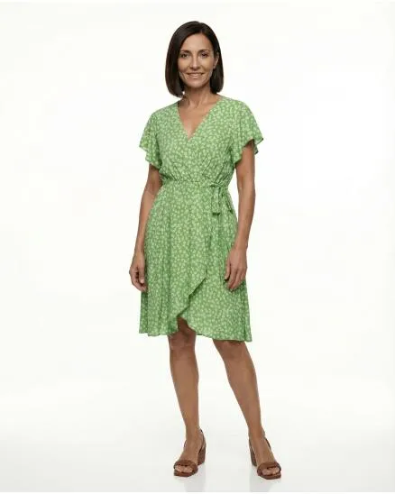 Kleid in Wickeloptik in gr�n von Made in Italy