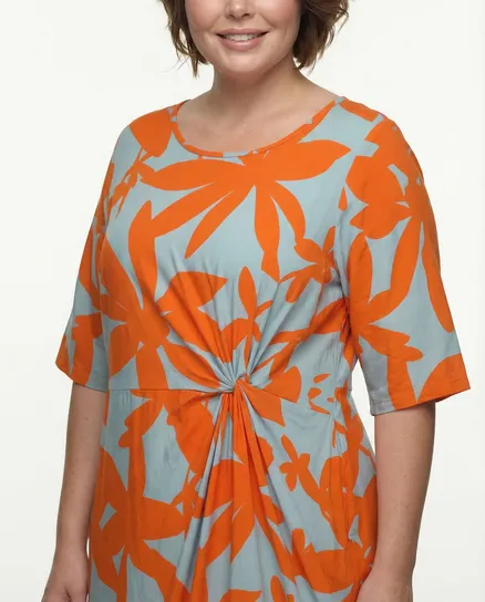 Kleid in Wickeloptik in orange von Vincenzo Allocca