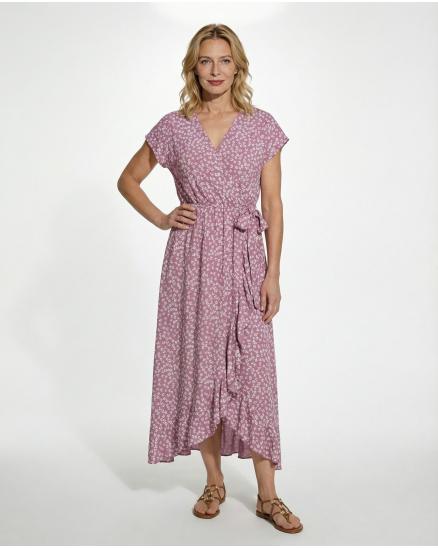 Kleid in Wickeloptik in rosenholz von Made in Italy