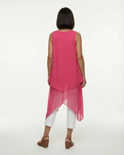 Kleid Lagenlook mit Seide in koralle von Spaziodonna