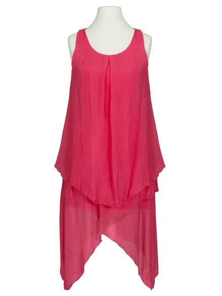 Kleid Lagenlook mit Seide in koralle von Spaziodonna