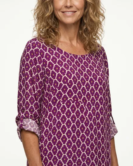 Kleid mit Blumen in beere von Made in Italy