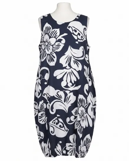 Kleid mit Blumen in blau von Made in Italy