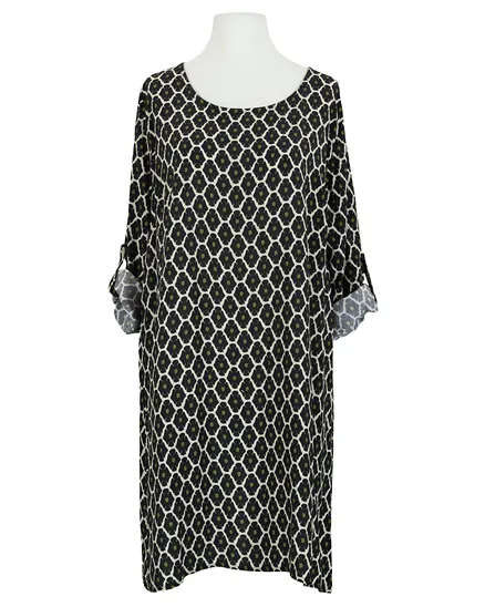 Kleid mit Blumen in schwarz von Made in Italy