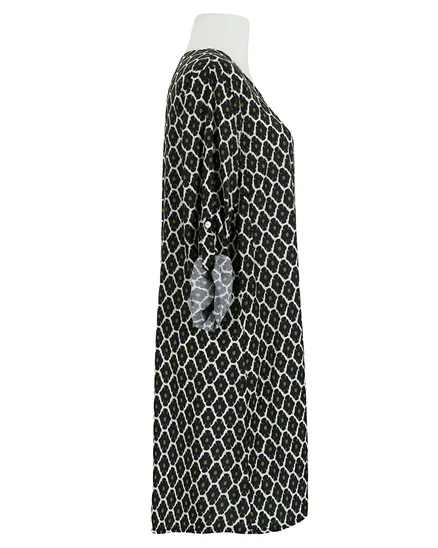 Kleid mit Blumen in schwarz von Made in Italy
