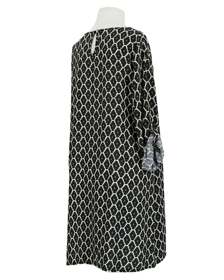 Kleid mit Blumen in schwarz von Made in Italy