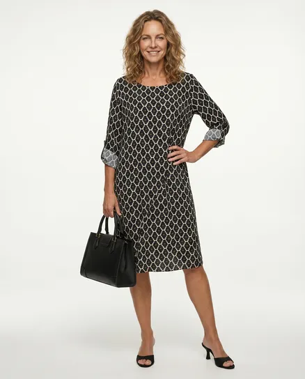Kleid mit Blumen in schwarz von Made in Italy