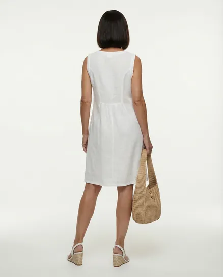 Kleid mit Leinen in milchwei� von Diana