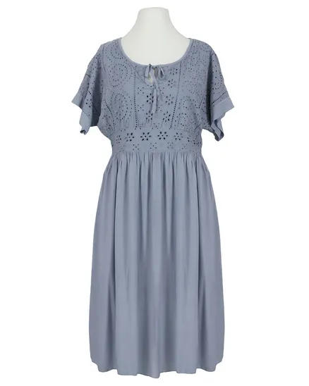 Kleid mit Lochstickerei in jeansblau von Spaziodonna