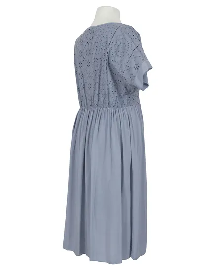 Kleid mit Lochstickerei in jeansblau von Spaziodonna