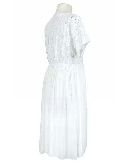 Kleid mit Lochstickerei in wei� von Spaziodonna