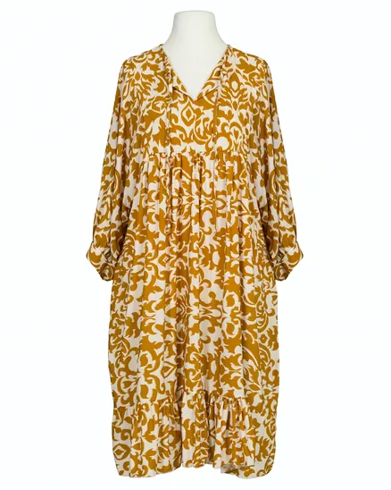 Kleid mit Muster in camel von H. Trend